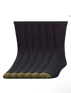 Gold Toe Men's 6 Pack Cotton Athletic Cushioned Crew Socks size 6-12.5 - Picture 1 of 5