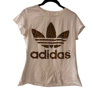 Adidas animal print graphic white tee shirt size medium - Picture 1 of 4