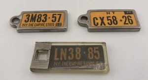 Rare Lot of 3 Disabled Veterans Mini License Plate Key Tags New York 1949,52,53 - Picture 1 of 2