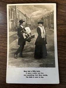 Bamforth Humor Comic Postcard ~ Mary Had a Little Lamb ~ Song Poem ~ RPPC - Picture 1 of 2