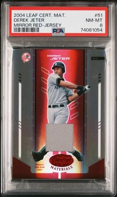 2004 Leaf Certified Materials Mirror Red-Jersey /150 #51 Derek Jeter PSA 8 - Image 1 of 2