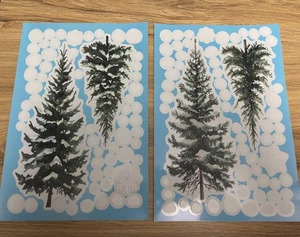 8 BLATT Weihnachtsbäume Weihnachten abnehmbare Fensteraufkleber Kunst Aufkleber Wand Shop Dekor - Bild 1 von 1