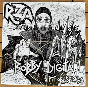 PÓSTER 12x12 firmado por RZA WU TANG CLAN RACC TRUST BOBBY DIGITAL - Imagen 1 de 2