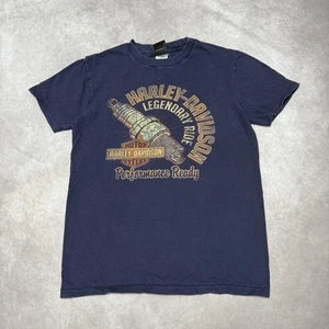 Harley-Davidson Double-Sided Print T-Shirt Size M Navy Made in Nicaragua HN5399 - Picture 1 of 12