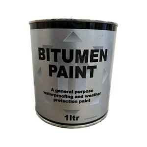 Rose Black Bitumen Paint 1 LITRE 1L - Waterrpoofing Weather Protection - Picture 1 of 1