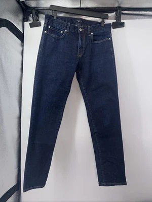 Pantalones de mezclilla Club Monaco para hombre 30x30 azul súper ajustados algodón lavado oscuro RN77406 Foto 1 de 4