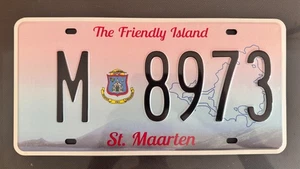 St Maarten St Martin Crest Graphic License Licence Number Plate M 8973 - Picture 1 of 5
