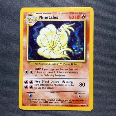 Pokémon TCG Ninetales Base Set Holo Unlimited Rare Card 12/102 Vintage - Image 1 of 4