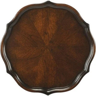 Beaumont Lane Traditional Wood Pedestal Plant Stand in Cherry Dark Brown