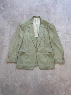 Jaqueta blazer Gianni Versace Couture masculina verde claro xadrez 100% lã IT 50 - Imagem 1 de 4