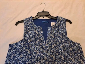 J. McLaughlin Size XL Blue Multi Floral Rue 100% Linen Sheath Dress $218 NWT - Picture 1 of 8