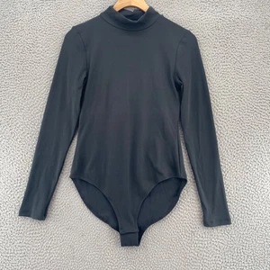 Girlfriend Collective Top Womens Large Vivien Gray Ribbed Mock Neck Bodysuit - Picture 1 of 11