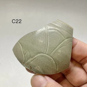C22  Shard of celadon ware. Yue kiln, Song Dynasty 宋代越窑花瓣纹瓷片 - Picture 1 of 7