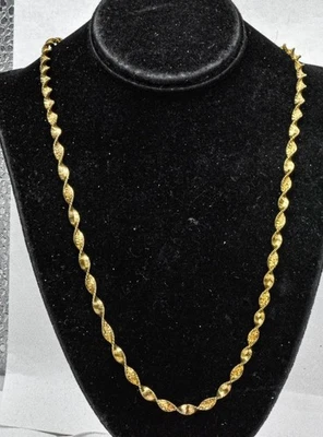 Placa de oro vintage en plata de ley firmada por DANECRAFT cadena unisex retorcida 17" Foto 1 de 4
