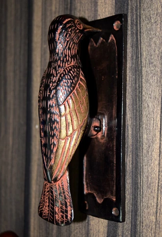 Brass Sparrow Door Bell Ring Woodpecker Bird Design Handmade Door Knocker RU35 Cover
