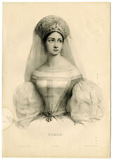 Antique Print-PORTRAIT-FASHION-LADY-ALPHABAT-RUSSIAN-Lemercier-Grevedon-c.1830