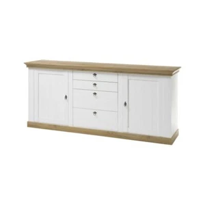 Sideboard Anrichte 210cm Landhaus Pinie weiß Eiche Highboard Schubkastenschrank - Bild 1 von 7