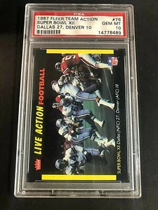 DALLAS / DENVER 1987 Fleer Team Action SUPER BOWL XII Card #76 PSA 10 POP 5 - Picture 1 of 2
