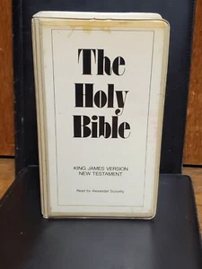 The Holy Bible Cassette Tape New Testament Alexander Scourby VTG KJV Religious - Imagen 1 de 8