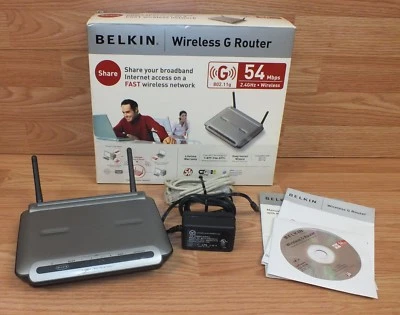 Belkin F5D7230-4 V2000 54 Mbps 4-Port Wireless G Router w/ Manual & More!  - Image 1 of 4
