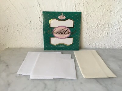 Lot of Charles Craft 18 & 22 Count Cross Stitch Fabric 4 Pieces Ivory & White - Image 1 of 4