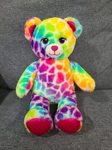 Build A Bear Rainbow Cheetah Peluche Leopardo Lisa Frank Colores 17” Relleno Regalo - Imagen 1 de 4