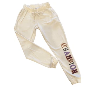 Champion Athletic Pants Off White Cream Multicolored Logo Youth Size L - Picture 1 of 15