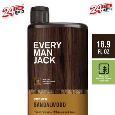 Every Man Jack Sandalwood Hydrating Body Wash for Men, Naturally Derived, 16.9 - Image 1 of 4