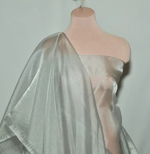 KRISTALL ORGANZA / ORGANDY 115/116 " TRANSPARENTER STOFF ..100 % POLY. SILBER ..FORMELL - Bild 1 von 3