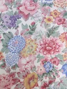 Lot(5) Piece Vintage Breezy Lightweight Floral Curtains & Valances + Tiebacks - Picture 1 of 6