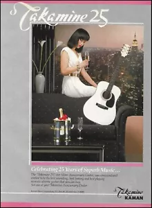 Takamine 25th Silver Anniversary advertisement 1987 acoustic guitar ad print - Bild 1 von 3
