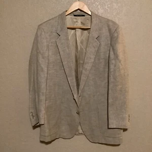Yves Saint Laurent Jacket Mens 44 Beige Herringbone Tweed 2btn France - Picture 1 of 20