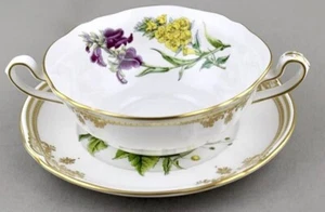 SPODE STAFFORD FLOWERS CREAM SOUP AND SAUCER ~NEW IN BOX~ ORIGINAL! - Picture 1 of 1