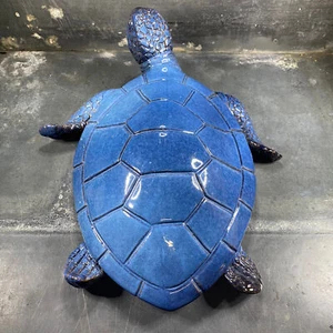 Tortue bleu en céramique vernissée, décoration murale d’extérieur/intérieur - Bild 1 von 8