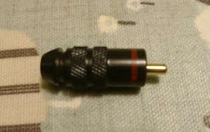 Pro-signal PSG01684 Phono Plug Gold Plate- Black body with red band, New - Picture 1 of 6