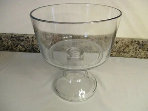 Clear Glass Bowl, 10-1/2" Tall, Footed, Wedding / Fruit / Salad Bowl / HEAVY - Picture 1 of 10