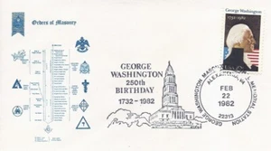 1952 20c G. WASHINGTON - Unbekannter Freimaurer - U/O Alexandria, VA Stempel #4 - Bild 1 von 1