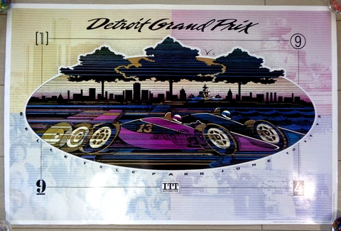 1994 Detroit Grand Prix Poster - IndyCar CART Paul Tracy Penske - Original VG! Cover
