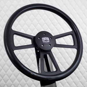 18" Black Aluminum Steering Wheel Big Rig Black Hydro Dipped 5 Hole Semi Truck - Picture 1 of 7