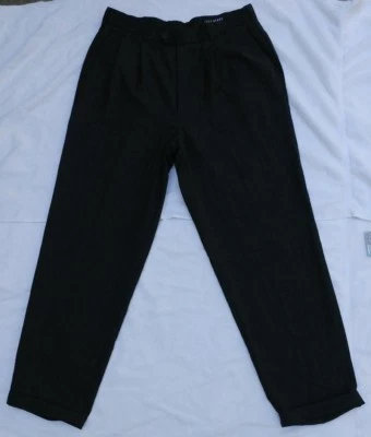 JOHN HENRY Men's Wool Blend Charcoal Gray Pleated Dress Pants Size 34x32 - Image 1 of 4