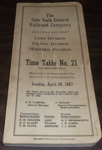 APRIL 1967 NYC NEW YORK CENTRAL LAKE TOLEDO WEST DIVISION EMPLOYEE TIMETABLE #21 - Picture 1 of 1