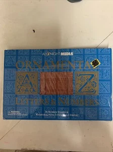 Ornamental Letters and Numbers 36 Rubber Stamps Gold Inkpad by All Night Media - Picture 1 of 2