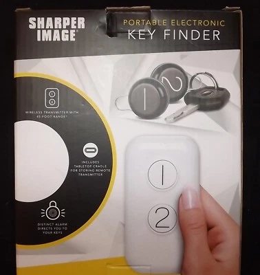 New Sharper Image , Key Finder, portable electronic ,45 foot range , for 2 keys - Image 1 of 3