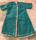 Vintage Doll House Coat Dress Tammy Barbie Green White Dots Lace Trim 1950s