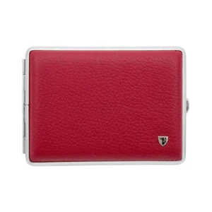 Made in Germany Genuine Leather Cigarette Case (18 100s) in Deer Red - Picture 1 of 2