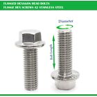 FLANGED HEXAGON HEAD BOLTS FLANGE HEX SCREWS A2 STAINLESS STEEL M5 M6 M8 M10
