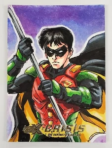 Cryptozoic CZX Crisis on Infinite Earths Robin 1/1 Sketch by Carlos Rodrigo - Picture 1 of 3