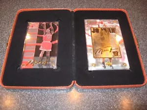 VINTAGE UPPER DECK MICHAEL JORDAN 24K GOLD COLLECTIBLE SIGNATURE SET #697/1000 - Picture 1 of 2