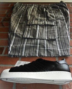 SHAKA WEAR Vintage SKATE STREETWEAR Grey WHITE Shorts HIP HOP HEAT 90'S SOLD OUT - Picture 1 of 24