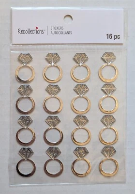 Серебряные обручальные кольца наклейки для скрапбукинга по воспоминаниям  - Изображение 1 из 2